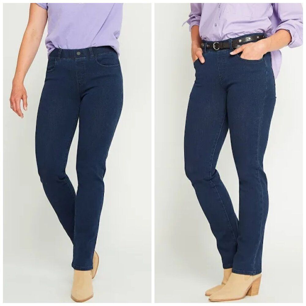 Betabrand Straight Leg 4 Pocket Yoga Denim Size Large